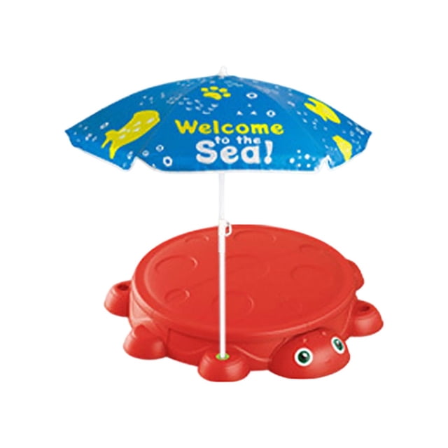 Arenero con tapa y sombrilla, juego de agua portátil, juego sensorial para niños Mariquita