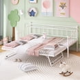 thumbnail image 2 of Twin Size Metal Daybed with Twin Size Adjustable Trundle, Portable Folding Trundle Heavy-Duty Steel Daybed with Pop Up Trundle Bed, 2 of 7