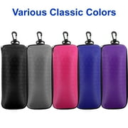 TSV Sunglasses Case, Portable Zipper Glasses Box, Hard EVA Eyeglass Protector with Hook, 5 Colors