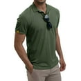 thumbnail image 5 of Men's Polo Shirts Under $10 Solid Color Exercise Casual Fashion Button Lapel Short Sleeve, 5 of 7