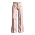 thumbnail image 5 of Women Striped High Waist Flared Suit Pants, Side Pocket Full Length Wide Bootcut Trousers Business office Commute Spring Fall Elegant Bottoms Pink XL(XL), 5 of 7