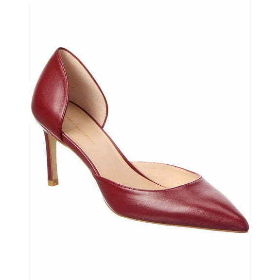 Stuart Weitzman Mara 75 Dorsay Leather Pump, 8.5, Red