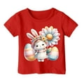 thumbnail image 4 of XDZJLR T-Shirt Fille Tout-Petit Graphique de Pâques Coupe Ample Décontractée Manches Courtes Col Rond pour Garçons 4-5 Ans, 4 of 4
