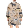 thumbnail image 2 of Cute Cartoon Dog Wearable Oversized Blanket,Wearable Blanket Hoodie for Adults,Cozy Hooded Blankets with Super Pockets,Super Warm Fuzzy Pullover for Women & Men, 2 of 6