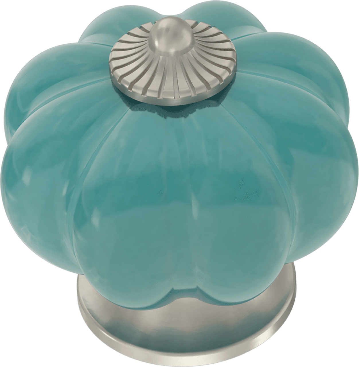 Mainstays 1-1/2' (38mm) Melon Ceramic Cabinet Knobs, Furniture Drawer Knobs, Blue, 2-Pack