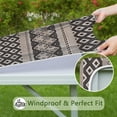 thumbnail image 6 of Fitted hem bohemian style tablecloth with floral print, suitable for square outdoor dining and kitchen tables, 6 of 6