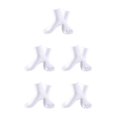 thumbnail image 3 of relayinert Soft Five Toe Socks Stretchable Cotton High Crew Socks Athletic Solid Socks White 5Set, 3 of 6