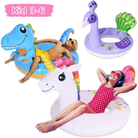 3Packs Unicorn Pool Floats Summer Party Beach Vacation Floating Loungers