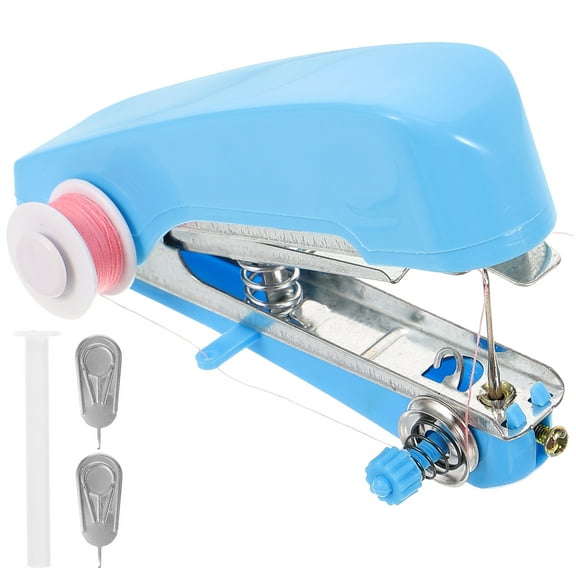 GOOHOCHY Portable Mini Sewing Machine for Needlework with Basic Functions in Red ABS and Metal 5.9x3.1x2.3 Inches
