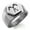 Silver, variant on Stainless Steel Ancient Tribal Courage Rune Engraved Hexagon Crest Flat Top Biker Style Polished Ring