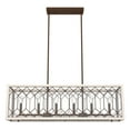 thumbnail image 2 of Hunter - Chevron 6-light Textured Rust, Extra Large Chandelier, Dimmable, Linear Shaped, for Bedrooms, Kitchens, Dining, Living Rooms - 19374, 2 of 9