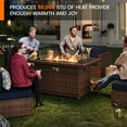thumbnail image 2 of ECOPATIO 43" Rectangular Propane Gas Fire Pit Table With glass for Outside Patio（Brown）, 2 of 8