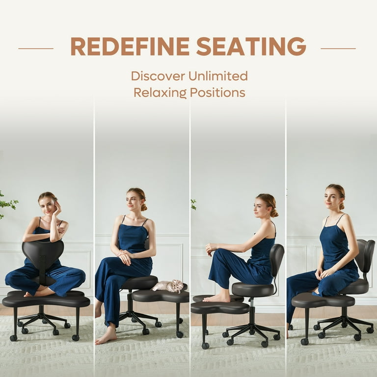 Pinmoco Ergonomic Cross Legged Swivel Chair, Adjustable Pinmoco Ergonomic Cross Legged Swivel Chair, Adjustable