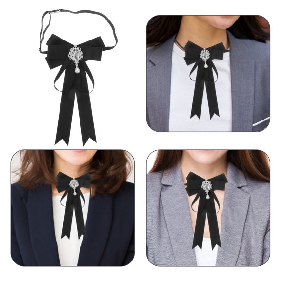 Minkissy Elegant Bowknot Bow Tie with Sparkling Rhinestones for Women and Men Stylish Formal Party Accessory