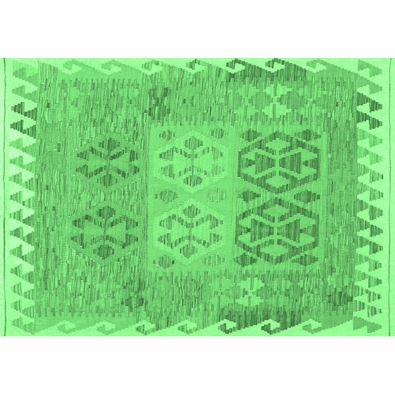 Ahgly Company Indoor Rectangle Southwestern Emerald Green Country Area Rugs, 6' x 9'