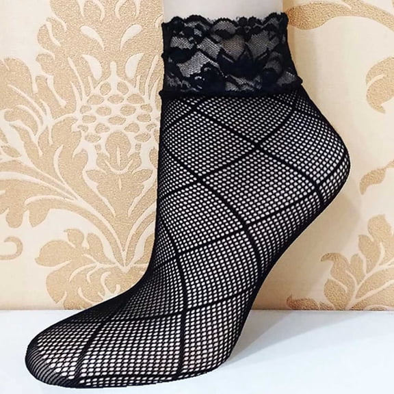 10 Pairs Womens Socks Ultrathin Sexy Fishnet Mesh Lace Short Ankle High Socks