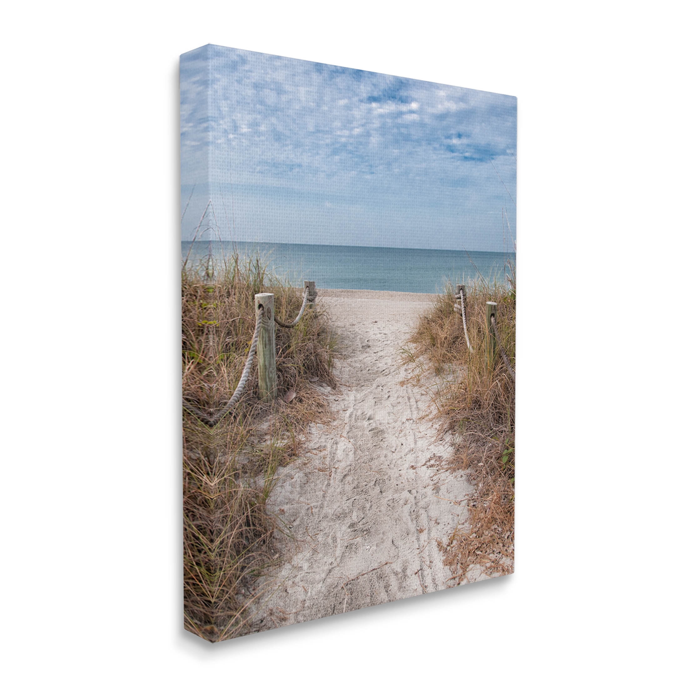 Stupell Industries Sandy Ocean Boardwalk Summer Horizon Photograph Gallery Wrapped Canvas Print Wall Art, Design by Mary Lou Photography
