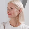 thumbnail image 2 of Humble Chic Dangle Hoop Earrings for Women - 925 Sterling Silver Plated Large Hoops, 2 of 7