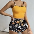 thumbnail image 4 of MVRLSH Womens Pajama Sets for Women 2 Piece Halloween Pattern Tank Top And Shorts Home wear Outfit Soft Sleepwear Lounge Set Yellow - XXXL, 4 of 4