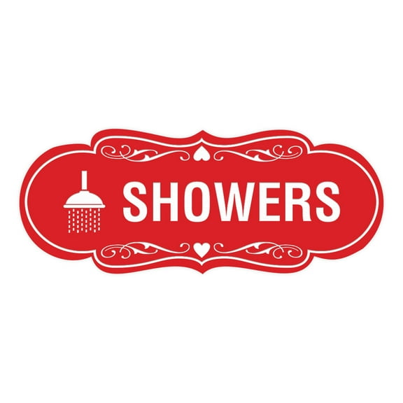 Signs ByLITA Designer Showers Sign (Red) - Large