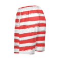 thumbnail image 5 of joogoo Mens Swim Trunks Red and White Stripes Beach Shorts Drawstring Elastic Waist Swimwear Bathing Suits M, 5 of 7
