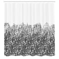 thumbnail image 2 of Ambesonne Geometric Shower Curtain, Lines Squares Bricks Art, 69"Wx70"L, Charcoal Grey White, 2 of 4