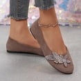 thumbnail image 4 of Gpaecead Women's Rhinestone Floral Ballet Flats Faux Suede Slip On Cushioned Dress Shoes For Office, Party And Commute Gray, 4 of 8