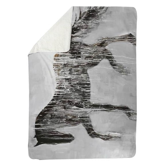 Begin Home Decor 5545-6080-AN300 60 x 80 in. Horse Brown Silhouette-Sherpa Fleece Blanket