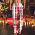 thumbnail image 2 of Fashion YLSDY Mens Casual Pajama Pants Trendy Plaid Home Pants Casual Fashion Plaid Printing Pj Pants Elastic Waist Holiday Trousers Red L, 2 of 5