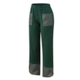 thumbnail image 4 of Pantalons Femmes Casual Coton Lin Impression Patchwork Irrégulière Large Pantalon de Jambe Vert XXL, 4 of 7