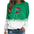thumbnail image 2 of Pntutb Navidad moda mujer Casual manga larga cuello redondo impreso señoras sudadera tops Pntutb Pntutb-4643, 2 of 5