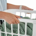 thumbnail image 4 of 1.25bu Laundry Basket White: Plastic Clothes Hamper with Built-In Handles, Medium Size, Portable Storage, 4 of 6
