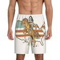 thumbnail image 3 of Lsque Vintage Wild West Cowboy Mens Sleep Pajama Shorts,Short Pajama Pants, Cotton Ultra-Soft Knit-Small, 3 of 9