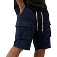 thumbnail image 2 of cllios Waffle Knit Cargo Shorts for Men Multi Side Flap Pockets Elastic Drawstring Waist Solid Color Casual Summer Streetwear Shorts, 2 of 6