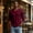 # Red, variant on Men's V Neck Long Sleeve Shirts Casual T-Shirts Slim Fit Longline Tee Solid Color Soft Shirts Dark Purple L
