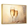 thumbnail image 2 of Designart "Simplistic Champagne Glass Array" Champagne Floater Framed Wall Art Living Room, 2 of 5