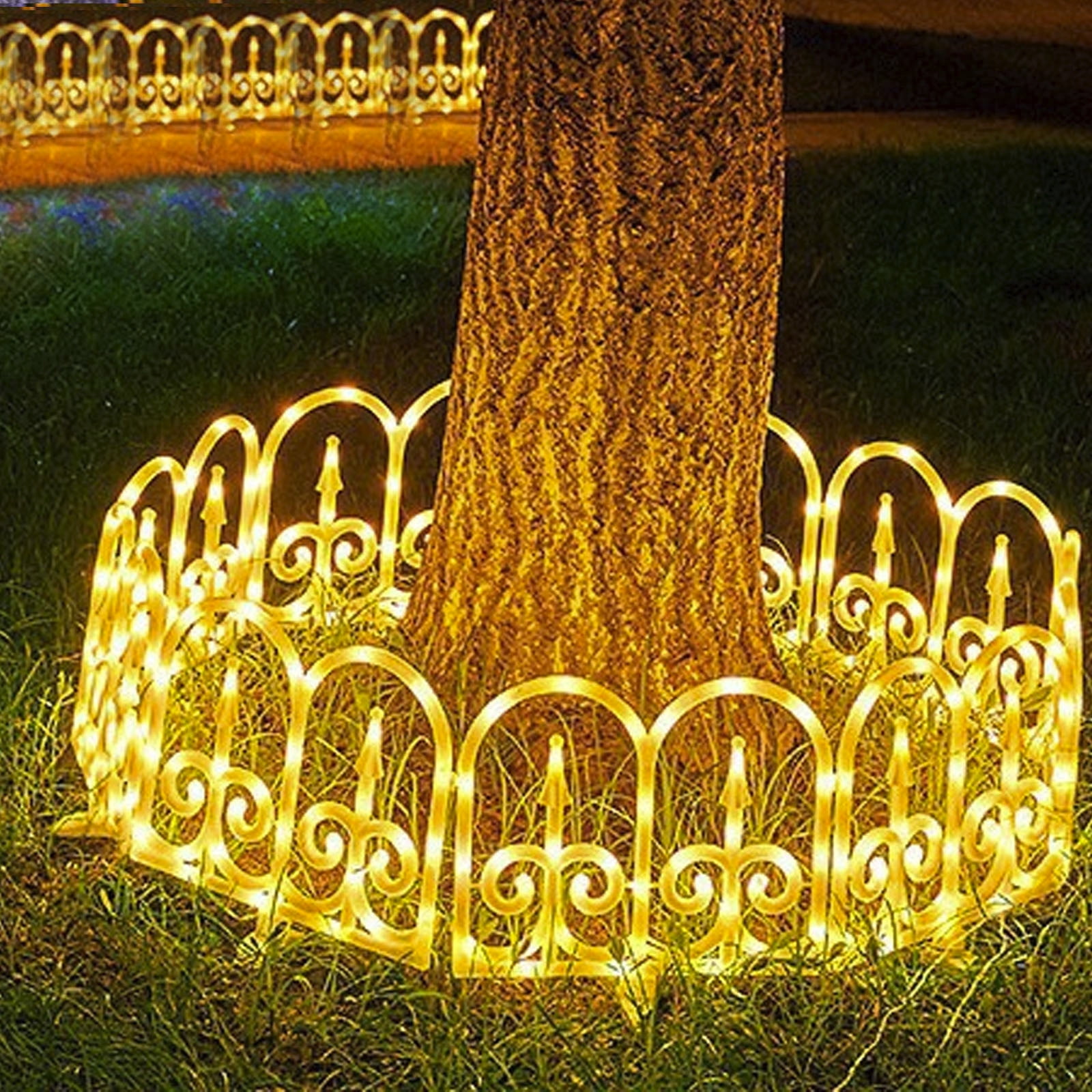 CSSAD RGB Outdoor Ground Lights, Solar Fence Lights Pathway Lights, Waterproof Walkway Lighting, Gardening Decorative Light for Yard Lawn Patio Best for Holiday Party