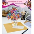Pop Up Card, 3D Flower Bouquet Greeting Cards for Women with Note Card ...