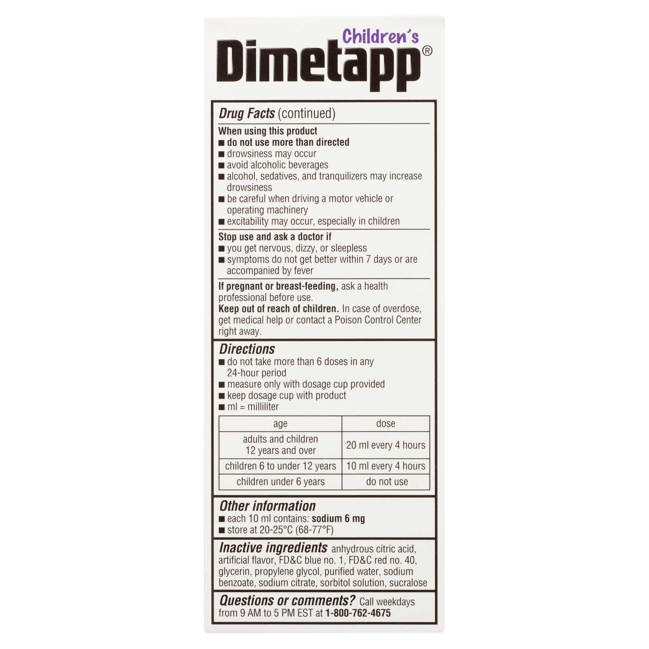 Children's Dimetapp Cold and Allergy, Antihistamine, Alcohol-Free, Liquid Syrup, Grape Flavor, 4 oz. - image 8 of 14
