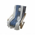 thumbnail image 4 of Letter E Soft Flannel Fleece Throw Blanket, Denim Blue Jeans Themed E from Alphabet ABC of Pattern Uppercase Letter, Cozy Plush for Indoor and Outdoor Use, 50" x 60", Blue Yellow, by Ambesonne, 4 of 6