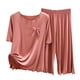 thumbnail image 2 of Ichuanyi Liquidación Mujeres Summer Casco de dos piezas Pajamas Costillas sin marcas Top/camisa de cuello redondo de manga corta Ropa para el hogar de gran tamaño ICHUANYI WER2023081600924, 2 of 3