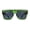 Green Black, variant on Oversize Thick Plastic Horn Rim Flat Top Sunglasses All Black