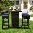 thumbnail image 1 of Costway 5PCS Patio Rattan Bar Table Stool Set Hidden Storage Shelf Cushioned, 1 of 10