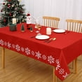 thumbnail image 2 of Rectangle Snowflake Christmas Tablecloth,Waterproof and Washable Holiday Decorative Table Cover for Outdoor Indoor Party Kitchen Dining Room, 13"*72", 2 of 7
