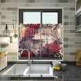thumbnail image 6 of Wolf and Flowers Half Window Tier Curtains 36 Inch Blackout Thermal Insulating Kitchen Linen Tier Curtains for Kitchen, Bathroom, Cafe Home Decor, 6 of 7