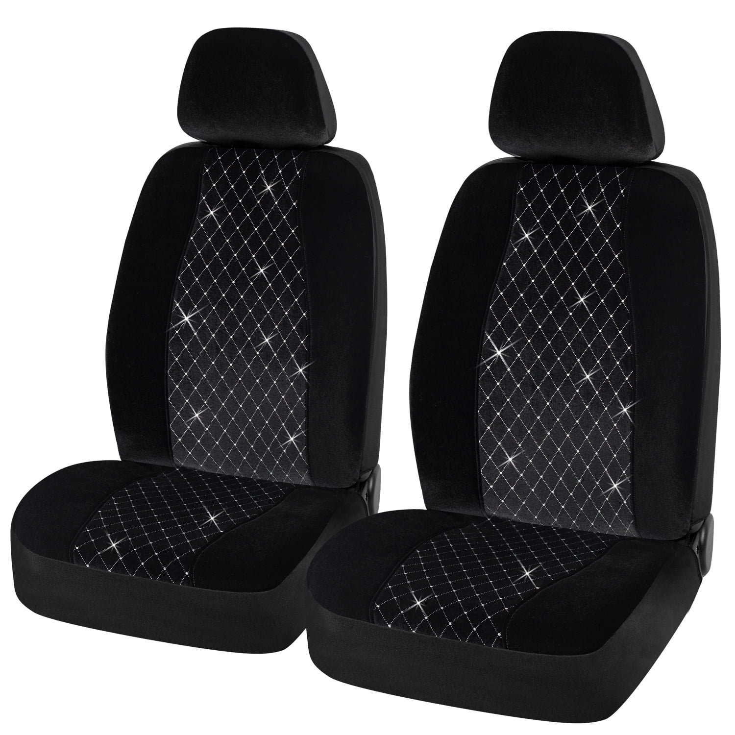 Full Interior Seat Covers Set Solid Black Auto Car SUV w/ Steering Wheel Cover