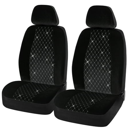 Auto Drive 5PC Bling Bling Car Seat Cover Kit Black - Universal Fit for Cars, Trucks & Suvs Part# 20AC1015