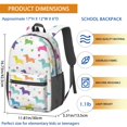 thumbnail image 3 of Dachshund and Heart White Pattern 17" Waterproof Oxford School Backpacks for Teens, S-Shape Padded Straps, for School, Travel, Hiking, Camping, 3 of 5