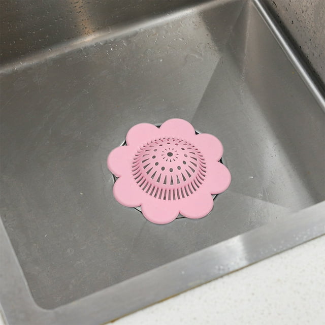 Protecteur de Drains en Forme de Fleur Attrape-Cheveux Réutilisable Filtre Anti-Obstruction pour Évier