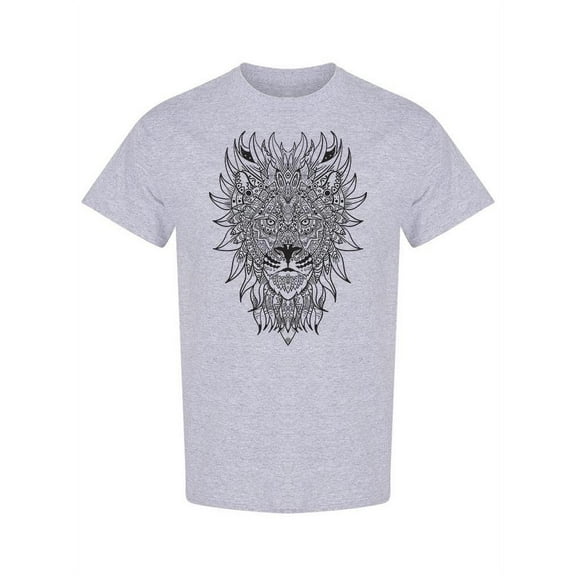 Lion Mandala Art Design T-Shirt Men -Image by Shutterstock, Male Small